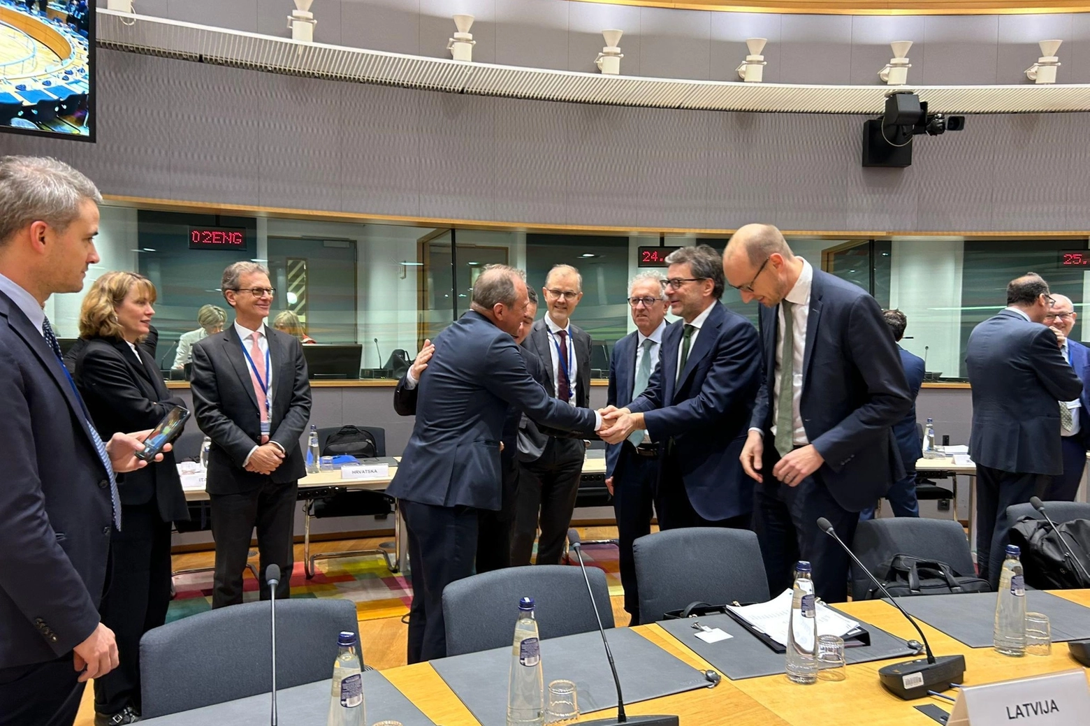 Il ministro Giorgetti alla riunione dell’Eurogruppo a Bruxelles
