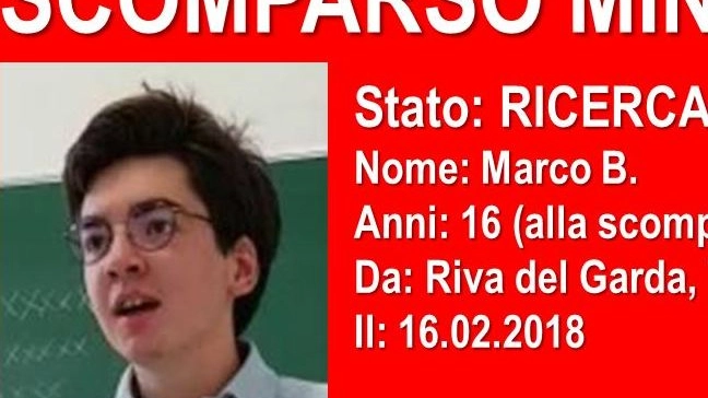 Marco Boni, il 16enne di Trento scomparso 