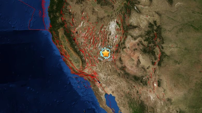 Scossa di terremoto di magnitudo 5,4 vicino a Las Vegas (da usgs)
