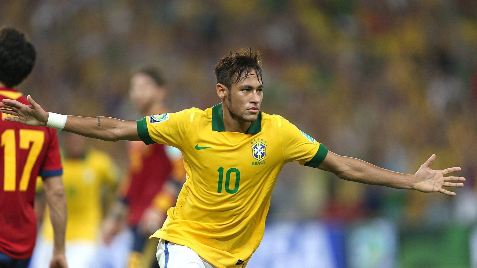 Neymar con la maglia della Seleçao (Ansa)