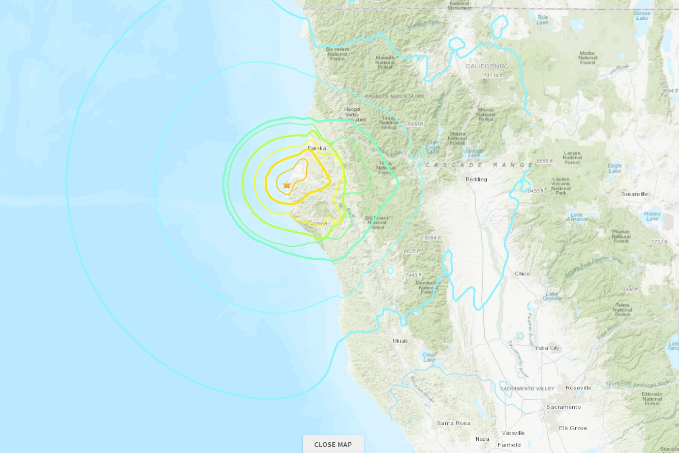 Terremoto in California, la mappa Usgs
