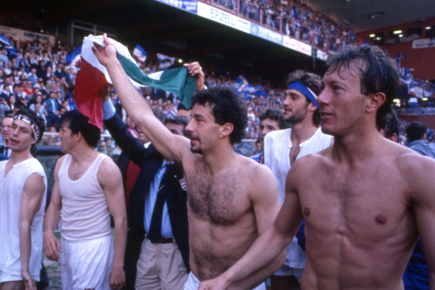 Nella foto esultanza per il primo scudetto della Sampdoria