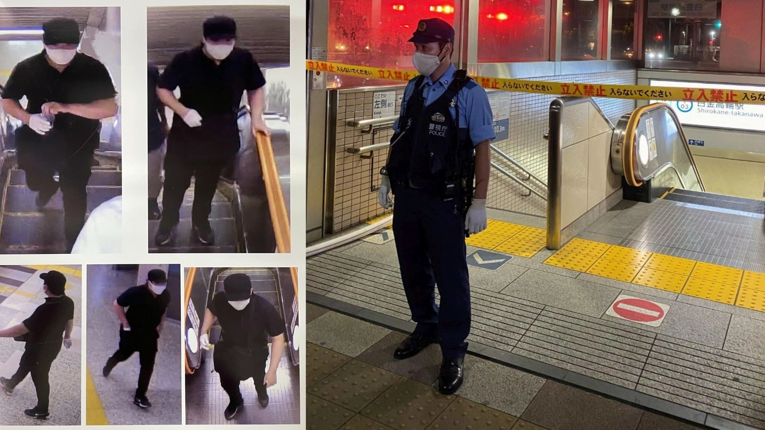 Tokyo, attacco all'acido in metro. Il frame del video dell'aggressore (Ansa)