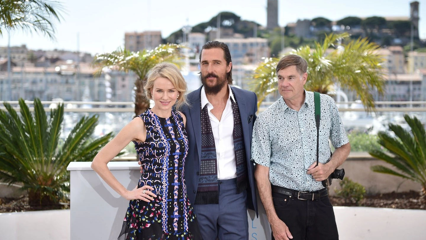 Da sinistra Naomi Watts, Matthew McConaughey e il regista Gus Van Sant (Afp)