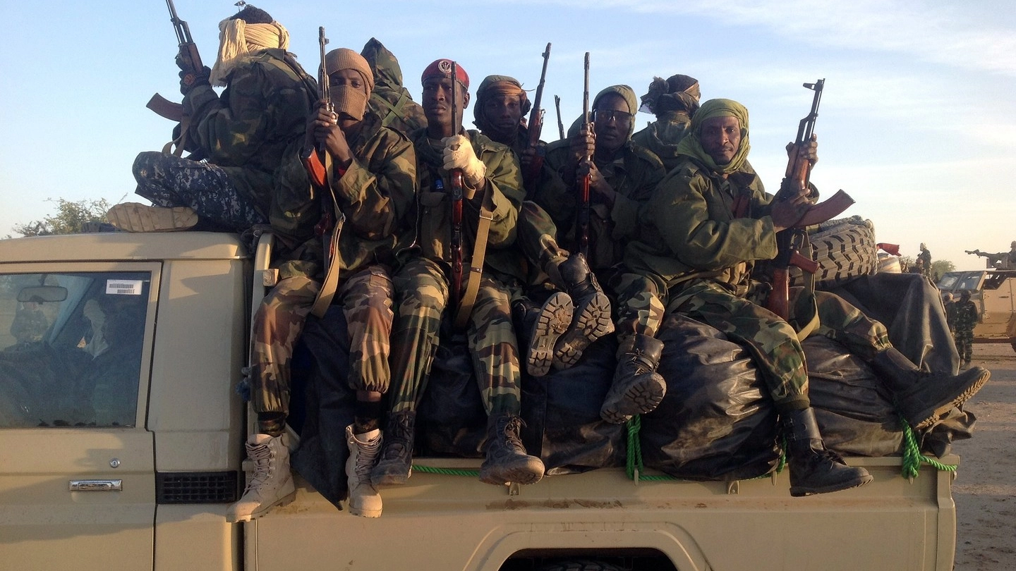 Le forze d'intervento del Ciad (AFP)