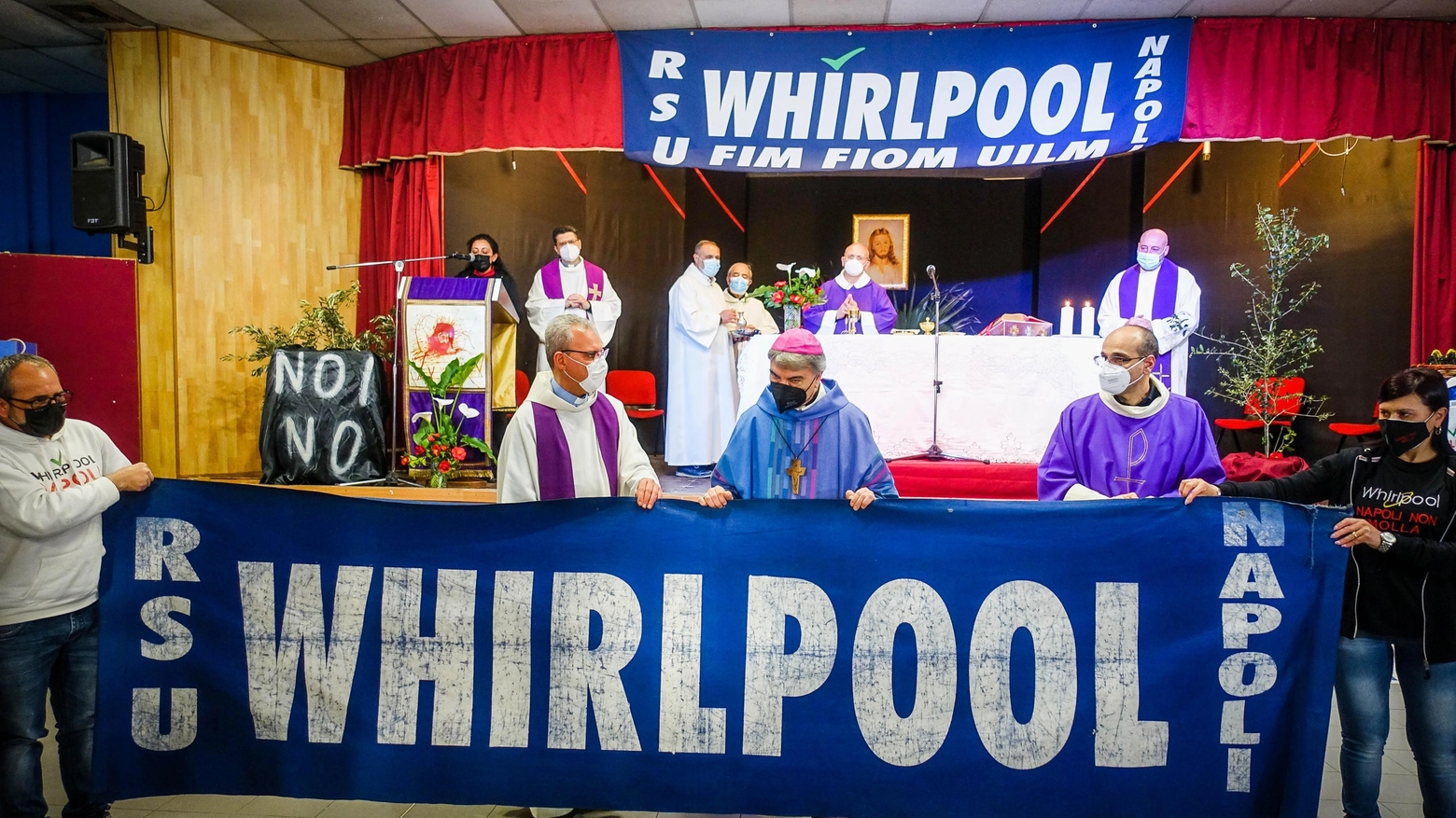 Protesta contro la chiusura della Whirlpool Napoli