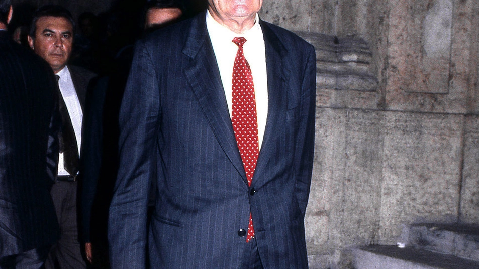 L'ex ministro Franco Nicolazzi, in un'immagine del 1985 (Olycom)
