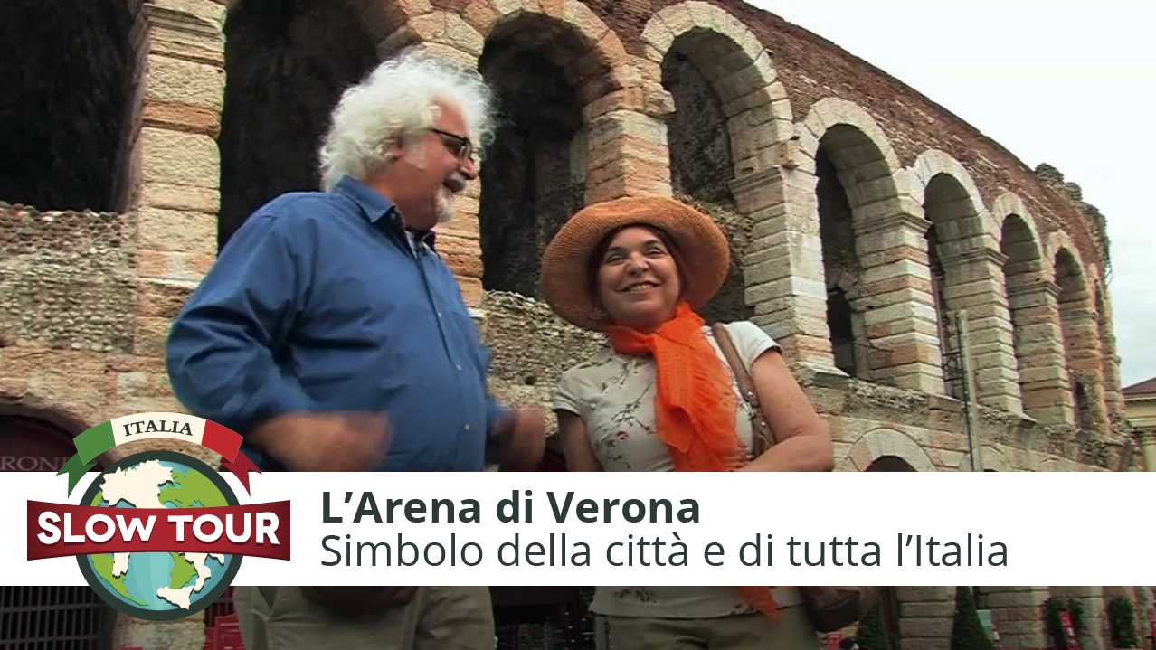 Syusy e Patrizio davanti all'Arena di Verona