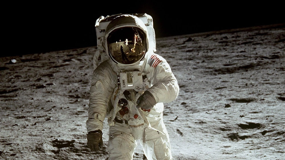 Buzz Aldrin fotografato da Neil Armstrong sulla superficie lunare