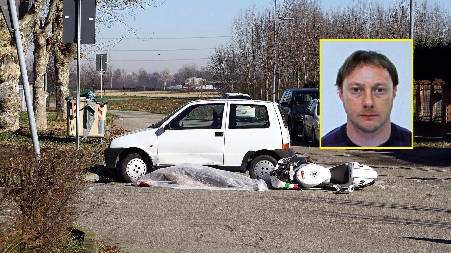 Il punto in cui Andrea Protti, 39 anni, è deceduto in un incidente a S.Nazzaro (foto Morandi)