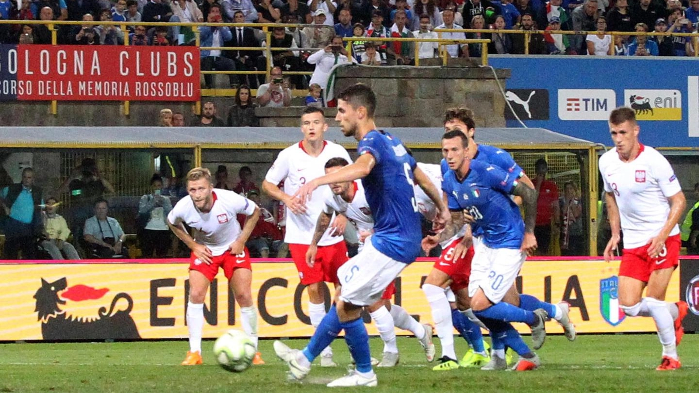 Italia-Polonia, il gol di Jorginho (Ansa)