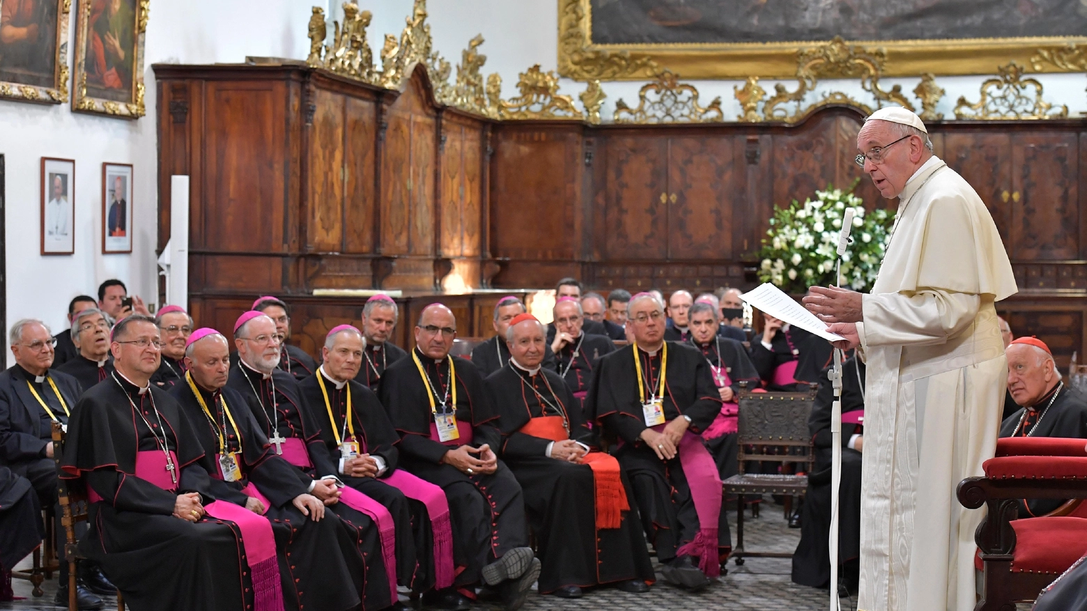 L'incontro del Papa con i vescovi cileni