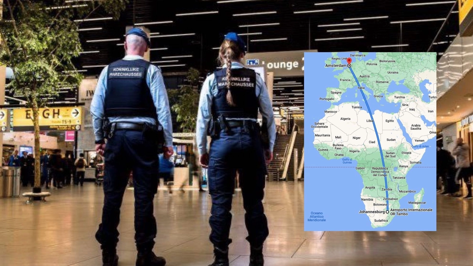 Il tweet della polizia olandese e l'itinerario