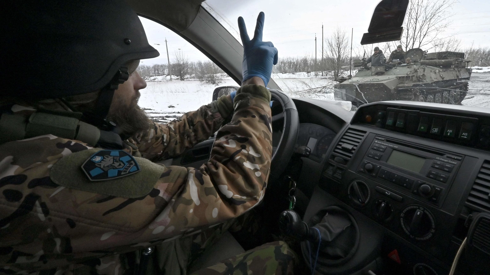 Un soldato del battaglione Da Vinci Wolves ucraino