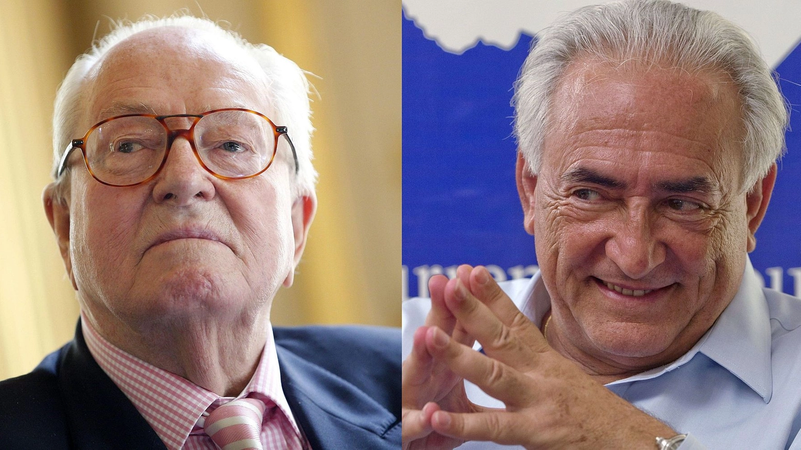 Jean-Marie Le Pen e Dominique Strauss Kahn (combo)