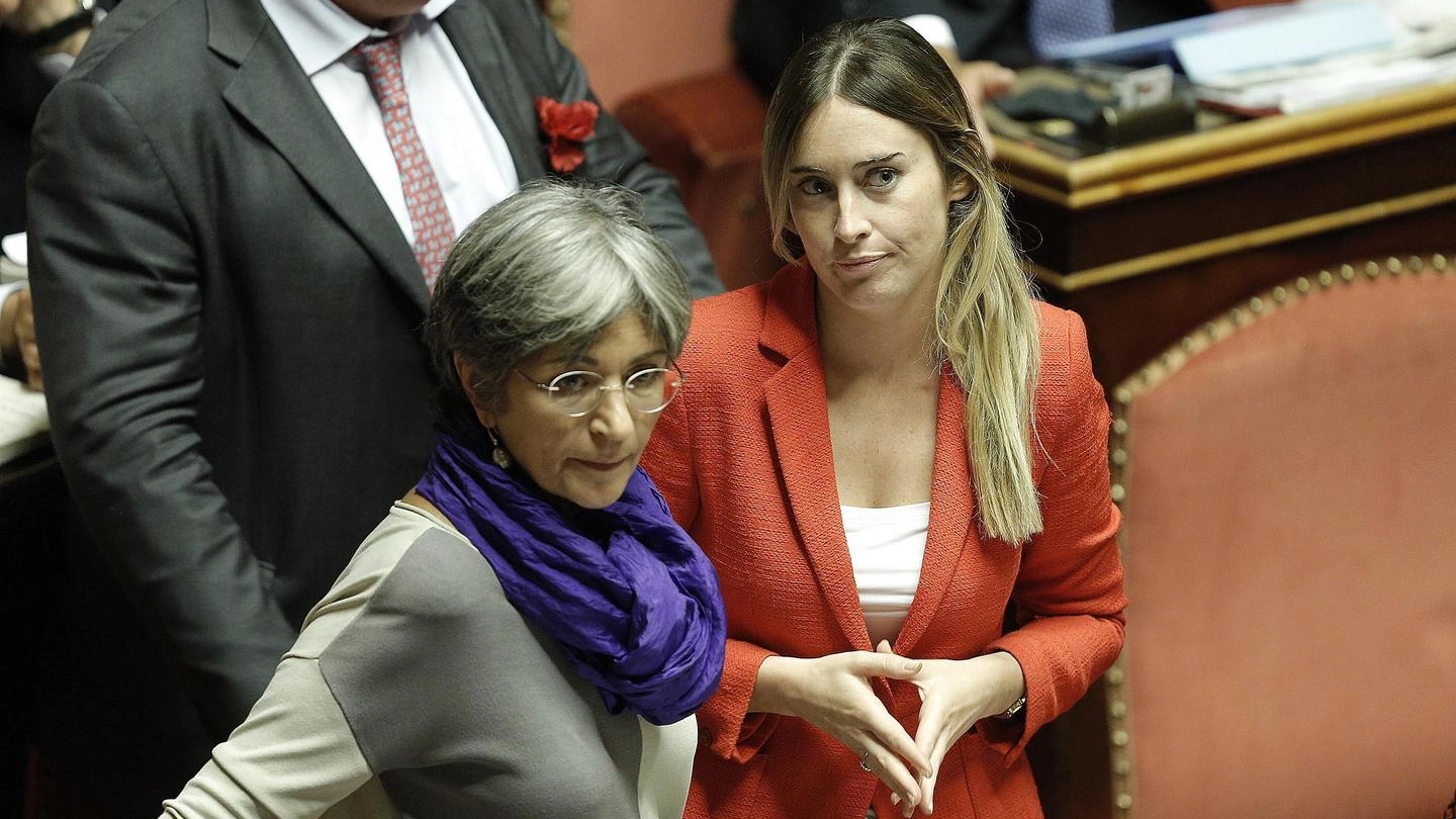 Riforme, in Senato Anna Finocchiaro e Maria Elena Boschi (Ansa)