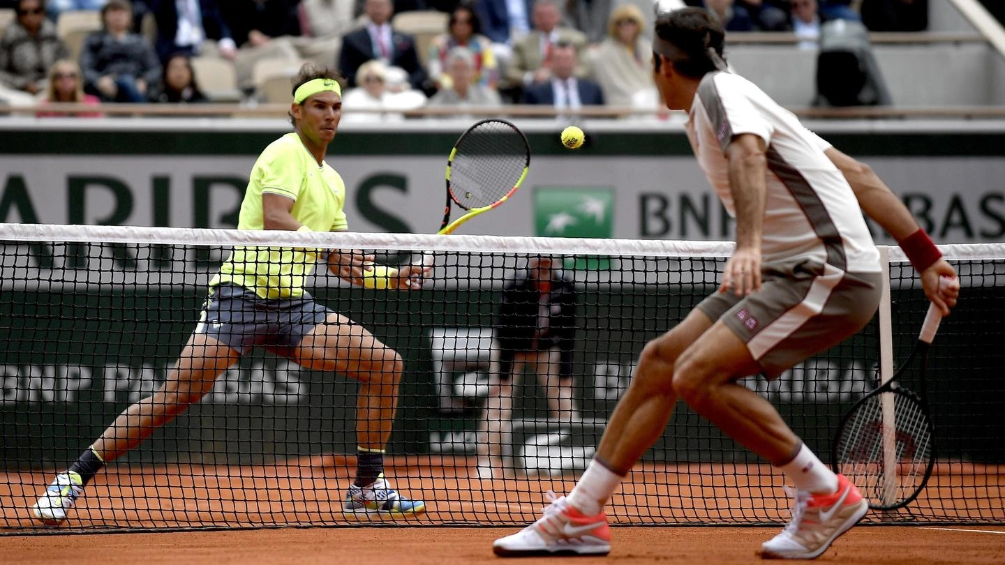 Nadal contro Federer in semifinale al Roland Garros, ha vinto lo spagnolo (Ansa)    (Ansa)
