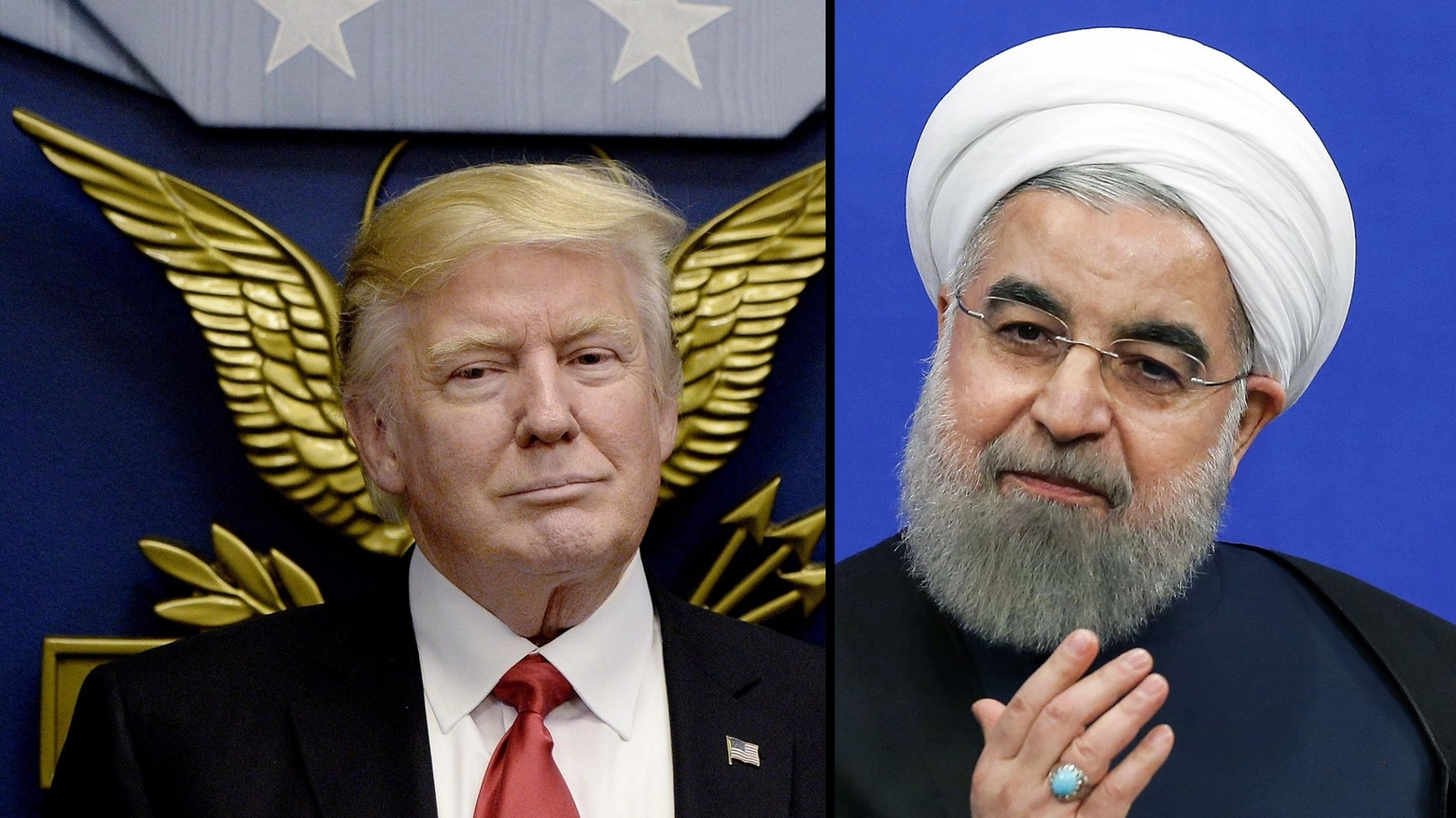 Il presidente Usa Donald Trump e il suo omologo iraniano Hassan Rohani 