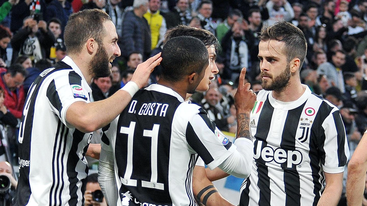 Juventus-Atalanta, l'esultanza dei bianconeri (Ansa)