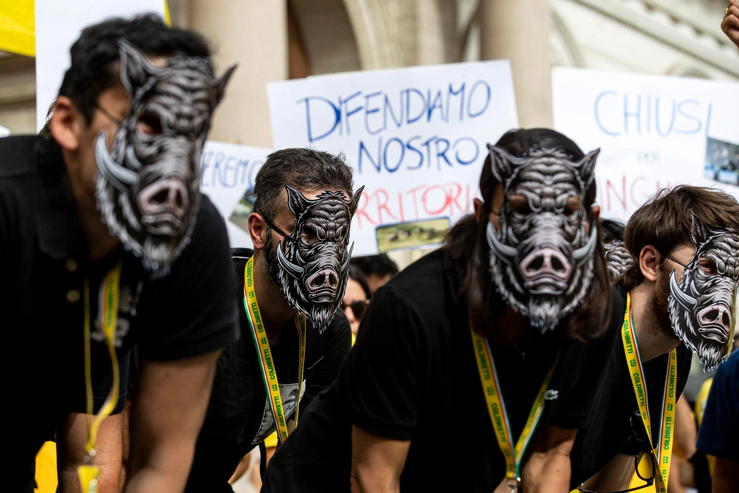 La manifestazione ''Peste suina #bastacinghiali'' organizzata della Coldiretti a Roma