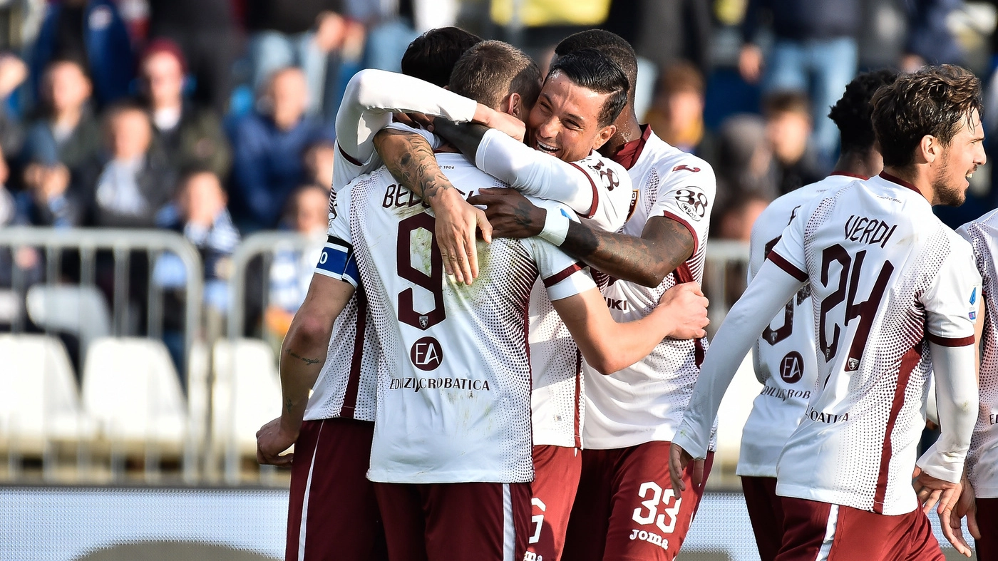 L'esultanza del Torino dopo il gol di Belotti