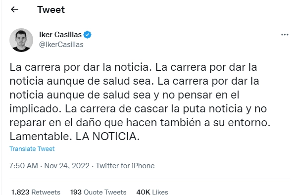 Twitter @IkerCasillas
