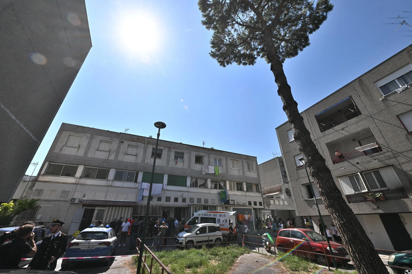 Il luogo del duplice omicidio nel Rione Fiat a Ponticelli a Napoli, 20 Luglio 202