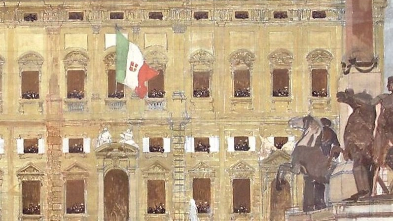 “Vittorio Emanuele II entra al Palazzo del Quirinale” di Luigi Serra, 1875