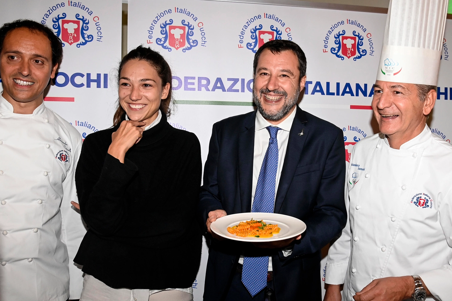 Matteo Salvini con la fidanzata Francesca Verdini all'evento delle Federazione nazionale C