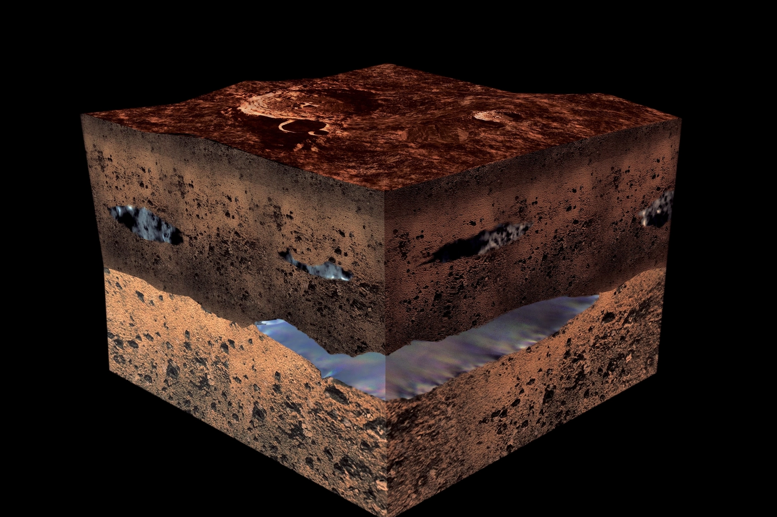 Scoperto un lago di acqua salata nelle profondità del Pianeta Marte (Dire)