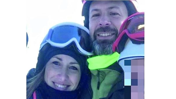 Valeria Coletta, 35 anni, e Fabrizio Marchi, 40 anni, durante una vacanza sulla neve
