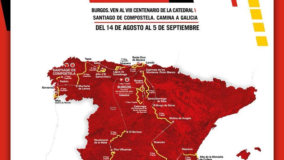 Il percorso 2021 della Vuelta