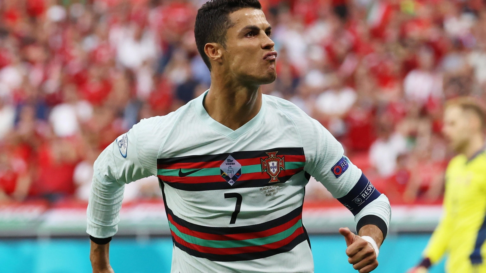 Ungheria-Portogallo, per Cristiano Ronaldo una doppietta da record (Foto Ansa)