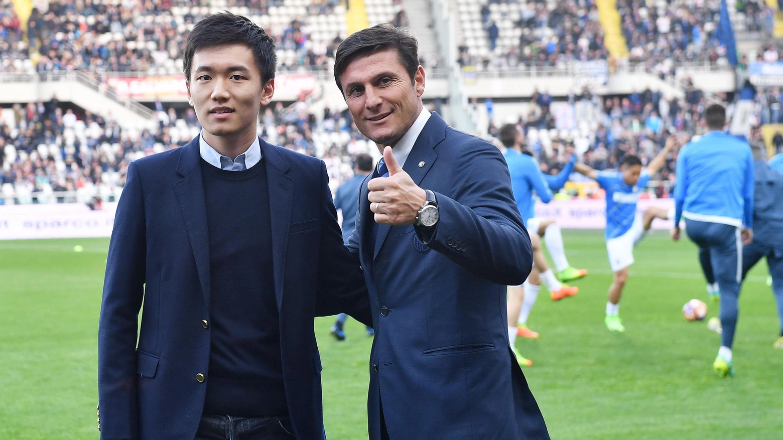 Il presidente Steven Zhang e Javier Zanetti