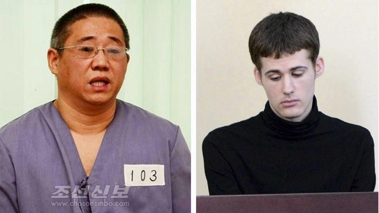 Kenneth Bae e Miller Matthew Todd, i due americani detenuti in Corea del Nord e rilasciati (Ansa)
