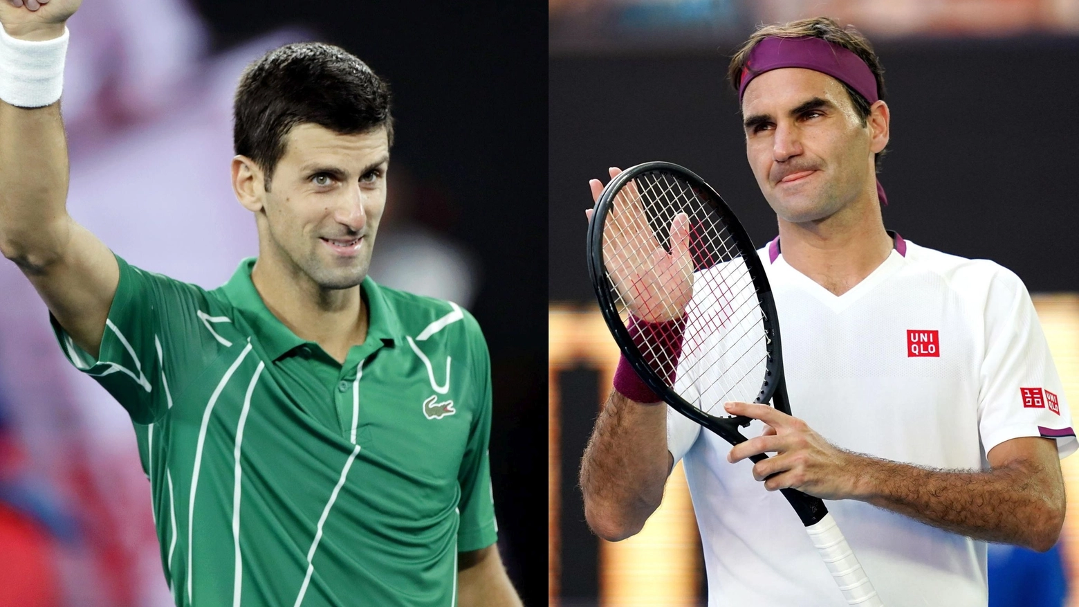 Novak Djokovic (sx) e Roger Federer (Ansa)