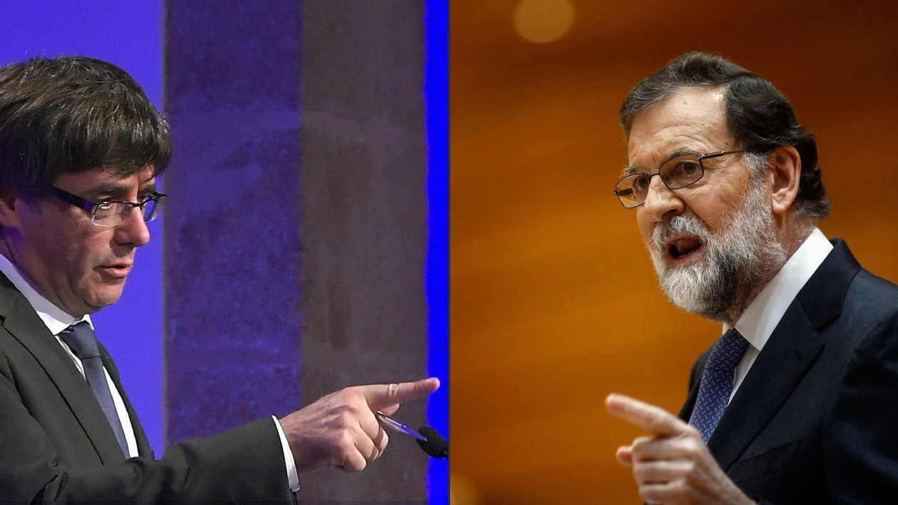 Carles Puigdemont e Mariano Rajoy (Afp)