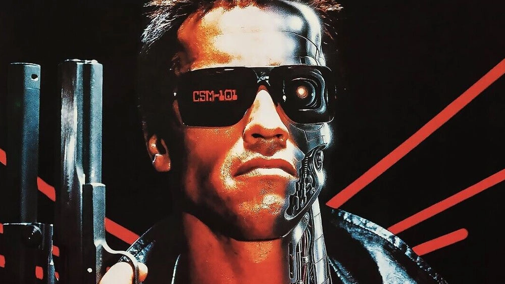 Dettaglio del poster di 'Terminator' (1984) - Hemdale/Pacific Western/Euro Film/Cinema '84