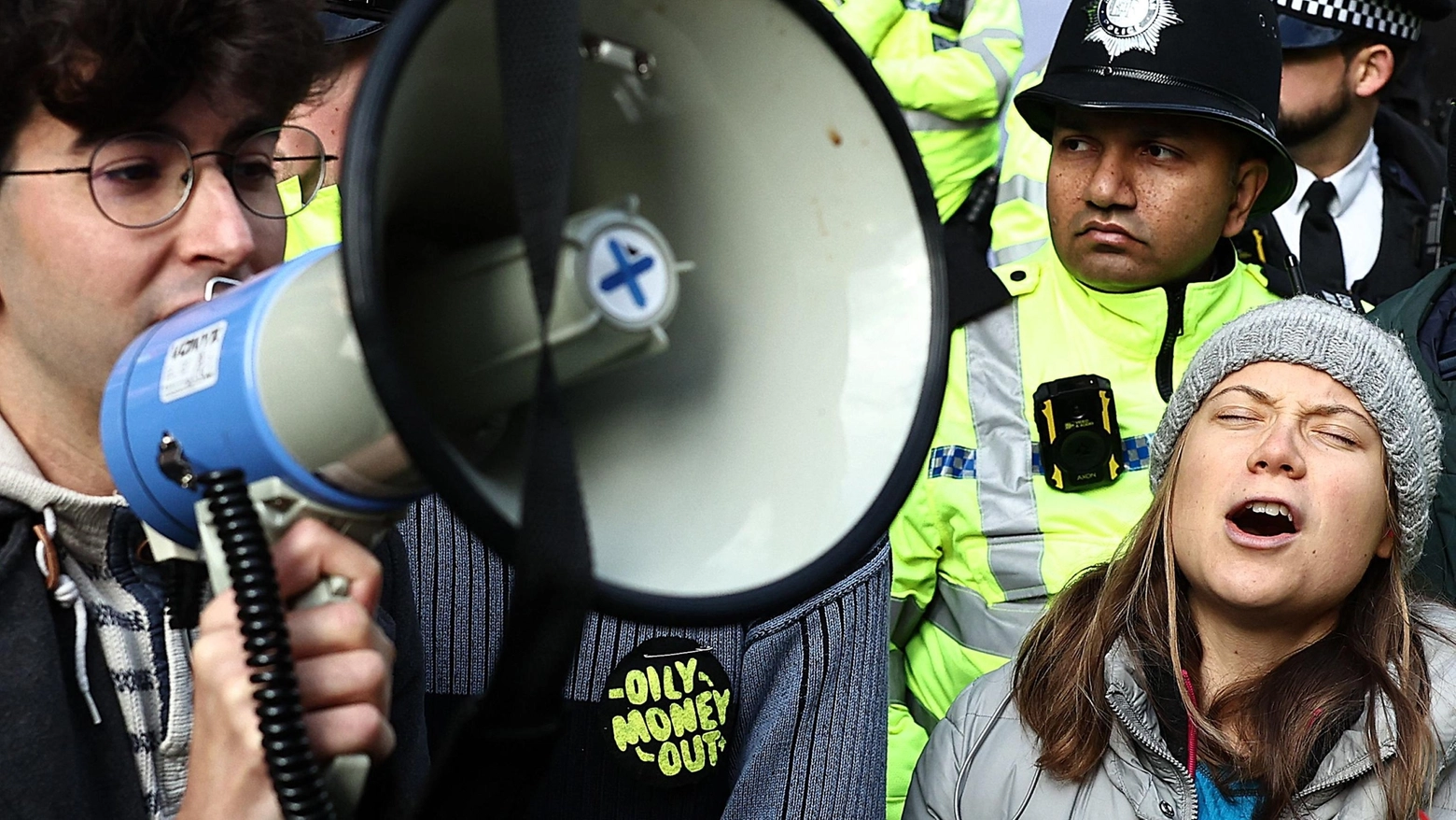 Greta Thunberg protesta a Londra (ansa)