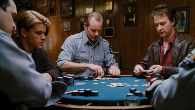 A destra, Edward Norton e, a sinistra, Matt Damon nel film del 1998 ’Il giocatore’