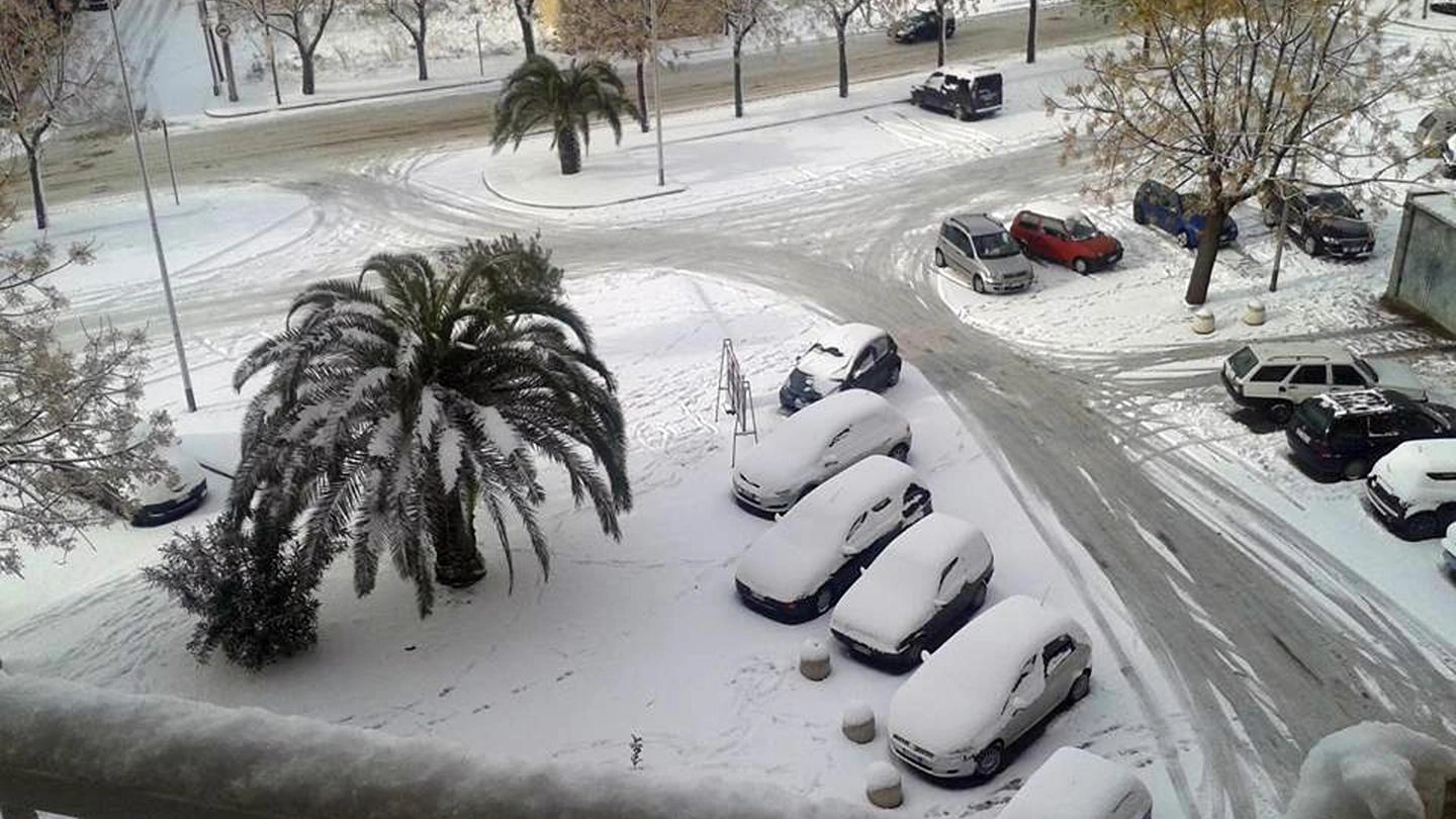 Neve ad Andria, in Puglia (Ansa)