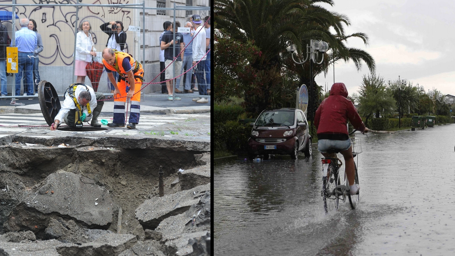 Estate sotto il diluvio: un combo tra la voragine di Milano e il diluvio di Forte dei marmi