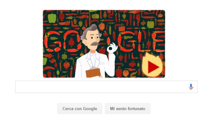 Il doodle di Google dedicato a Wilbur Scoville