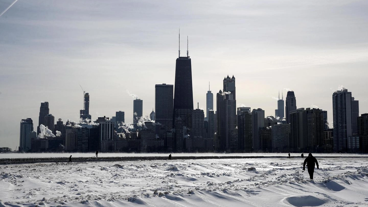 Chicago, gli effetti dell'ondata di gelo (Ansa)