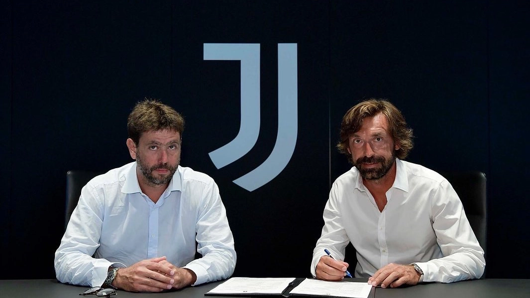 Juventus, Agnelli e Pirlo (foto Twitter Juventus)