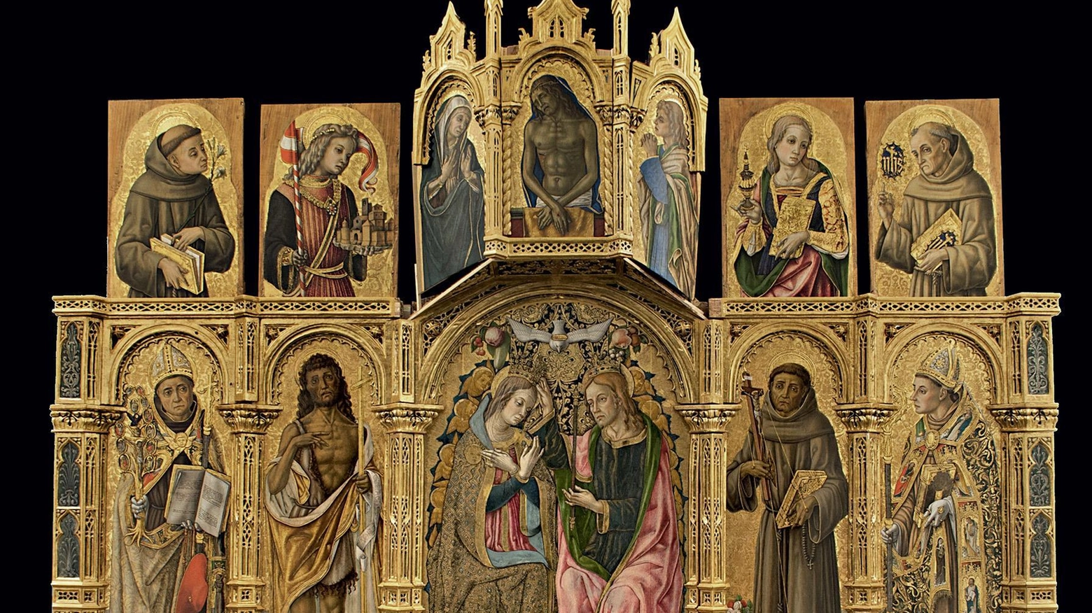 Incoronazione di Maria Vergine e Santi di Vittore Crivelli (Ansa)