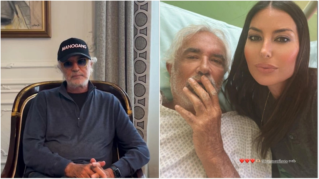 Flavio Briatore, a destra in ospedale con Elisabetta Gregoraci (da Instagram)