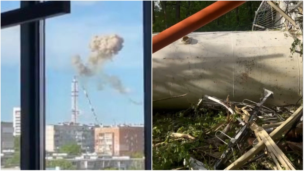 Raid russo distrugge la torre della televisione di Kharkiv in Ucraina (X)