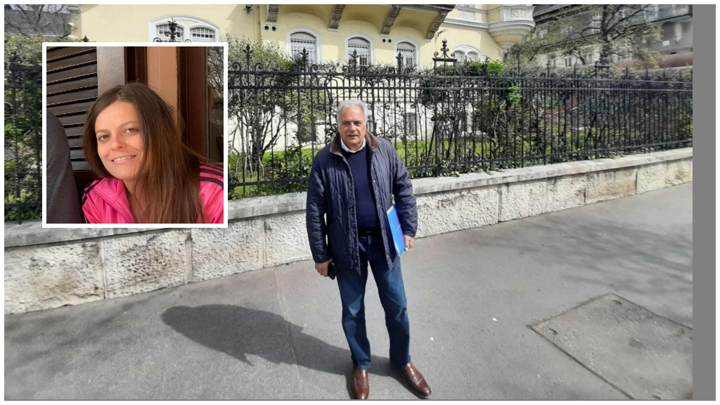 Roberto Salis, padre di Ilaria, davanti all'ambasciata italiana a Budapest