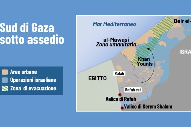 Sud della Striscia di Gaza sotto assedio